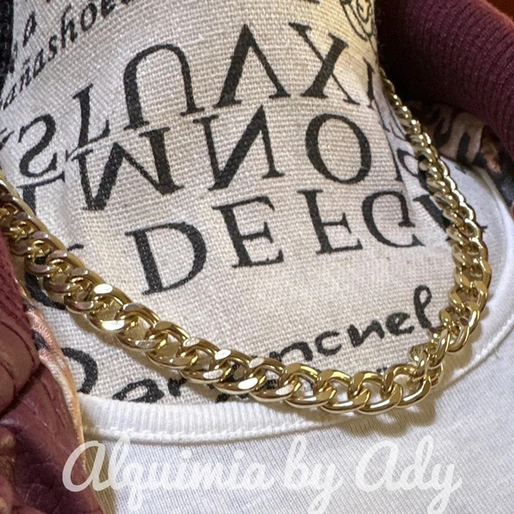 Curb gold Cuban chunky chain short choker statement necklace - Picture 1 of 6